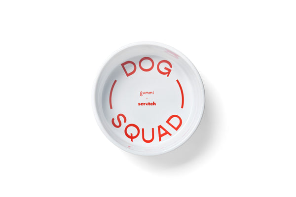 gummi x Scratch Ceramic Dog Bowl - Red Large