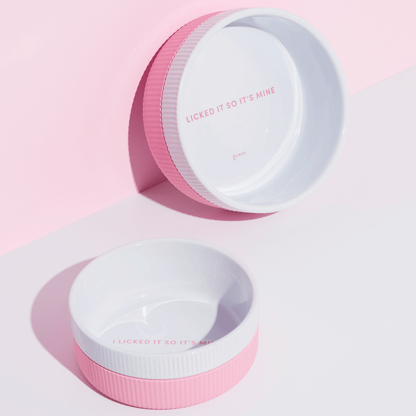 Ceramic Dog Bowl - Pink