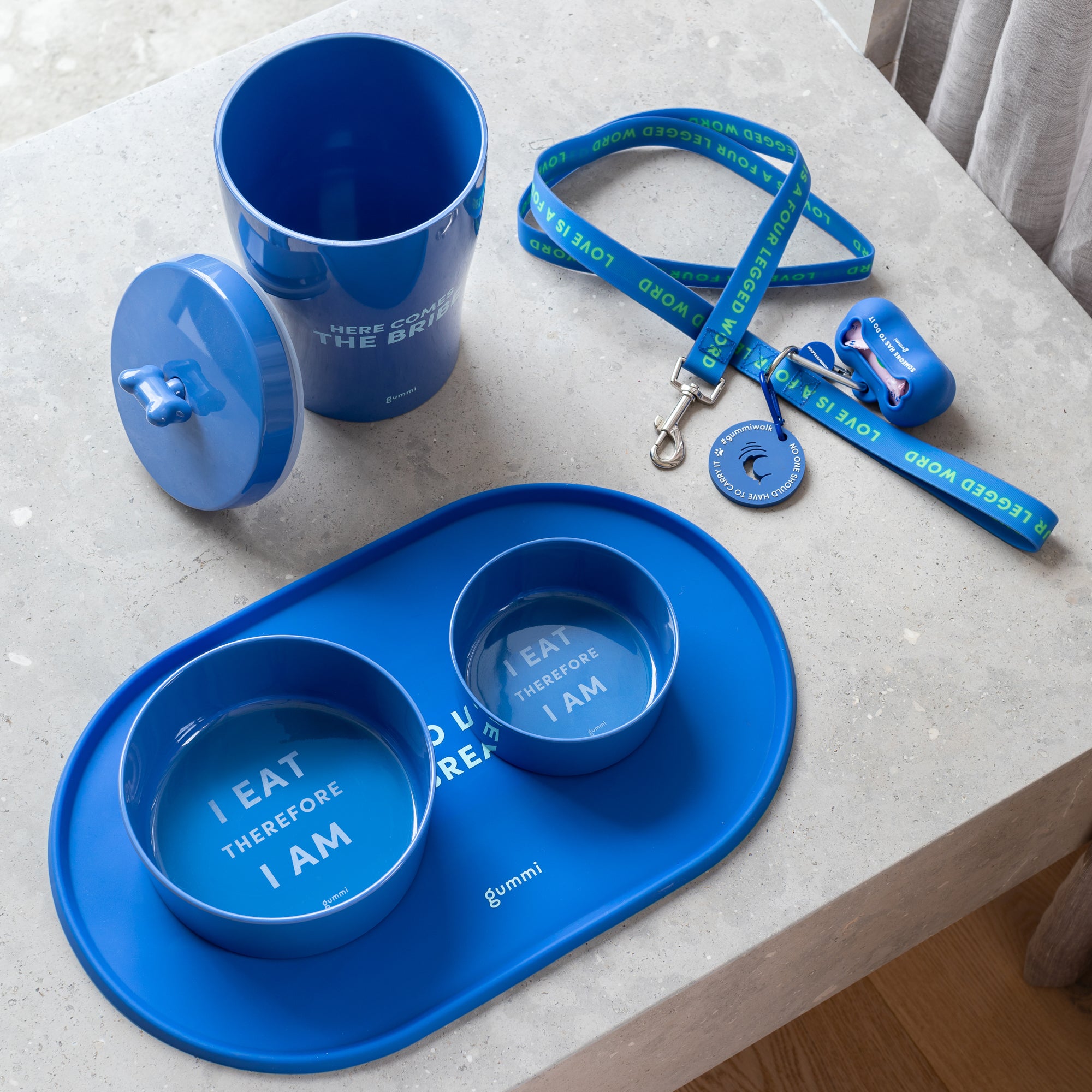 Melamine Dog Bowl - Blue