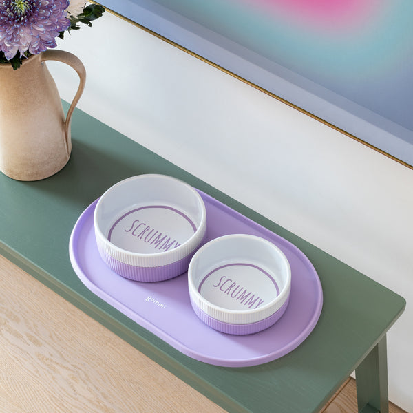 Ceramic Dog Bowl - Lilac *New Design*