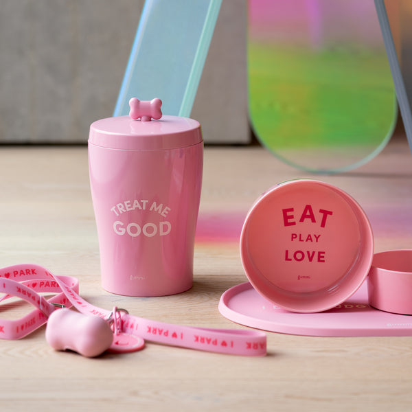 Melamine Dog Treat Jar - Pink